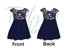 Load image into Gallery viewer, Blue Floral Design with Navy