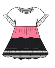 Load image into Gallery viewer, Haley Pink, White, and Black Stripe Dress