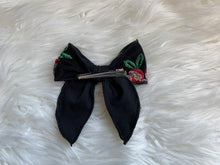 Load image into Gallery viewer, Red Floral Fable Hair Bow