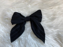 Load image into Gallery viewer, Black Stripe Fable Hair Bow
