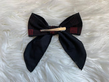 Load image into Gallery viewer, Black and Red Plaid Fable Hair Bow