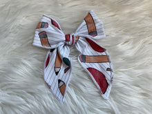 Load image into Gallery viewer, School Time Apples and Pencil Fable Hair Bow
