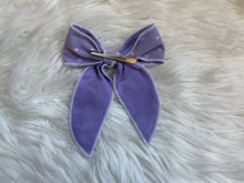 Load image into Gallery viewer, Purple Polka Dot Fable Hair Bow