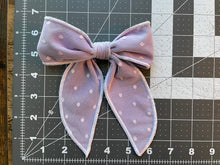 Load image into Gallery viewer, Purple Polka Dot Fable Hair Bow