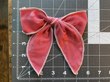 Load image into Gallery viewer, Mauve Polka Dot Fable Hair Bow