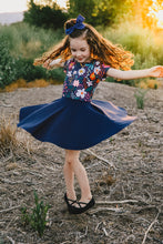 Load image into Gallery viewer, Blue Floral Design with Navy