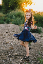 Load image into Gallery viewer, Blue Floral Design with Navy