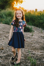 Load image into Gallery viewer, Blue Floral Design with Navy