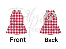 Load image into Gallery viewer, Livi Red Gingham Peplum