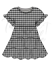 Load image into Gallery viewer, Haley Black and White Gingham Dress