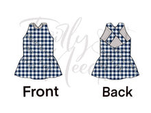 Load image into Gallery viewer, Livi Blue Gingham Peplum
