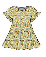 Load image into Gallery viewer, Haley Yellow Sunflowers Dress