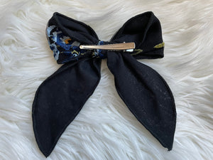 Blue Floral Fable Hair Bow