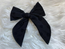 Load image into Gallery viewer, Black Polka Dot Fable Hair Bow
