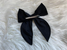 Load image into Gallery viewer, Black Polka Dot Fable Hair Bow
