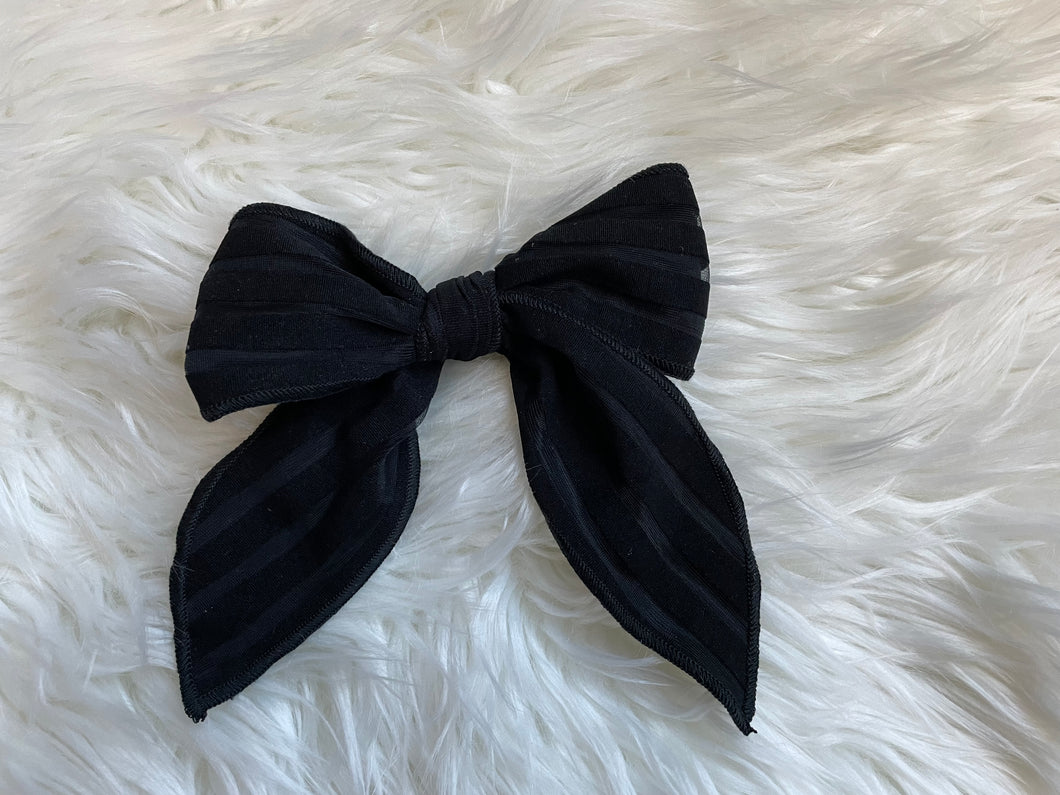 Black Stripe Fable Hair Bow