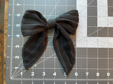 Load image into Gallery viewer, Black Stripe Fable Hair Bow
