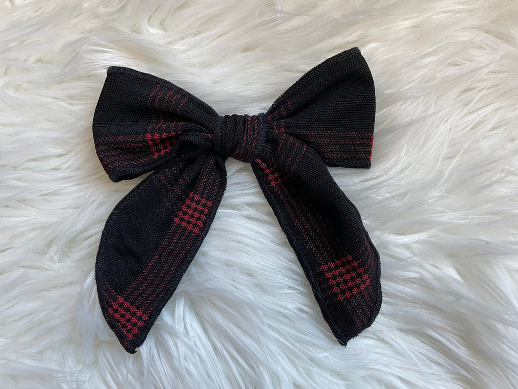 Black and Red Plaid Fable Hair Bow
