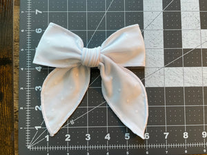 White Polka Dot Fable Hair Bow