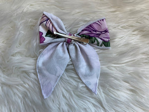 Purple Floral Fable Hair Bow