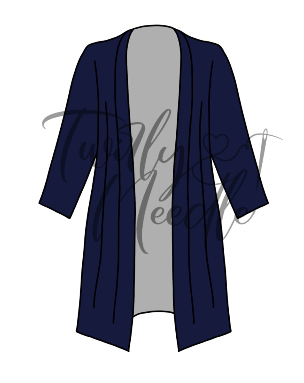 Solid Navy Blue Cardigan