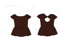 Load image into Gallery viewer, Cora Solid Brown Peplum
