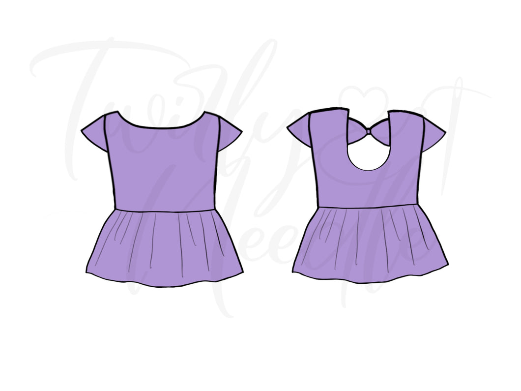 Cora Solid Lavender Peplum