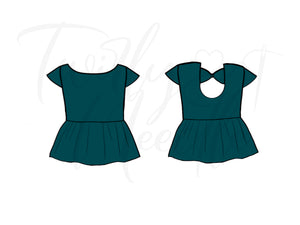 Cora Solid Teal Peplum