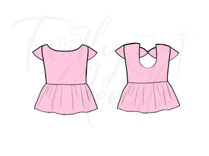 Cora Solid Baby Pink Peplum