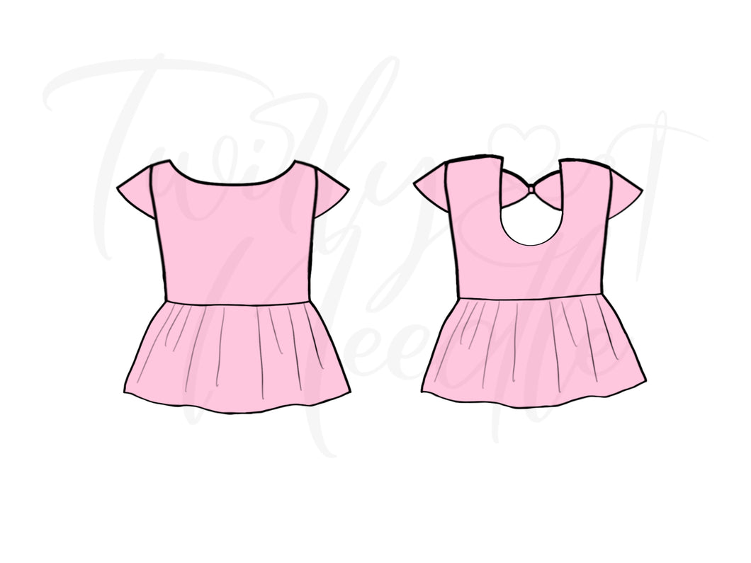 Cora Solid Baby Pink Peplum