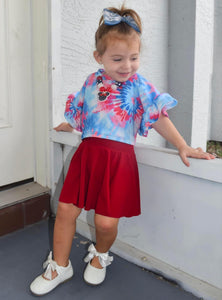 Solid Red Twirl Skirt