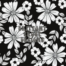 Load image into Gallery viewer, Black and White Floral Bottoms
