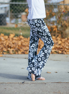 Black and White Floral Bottoms