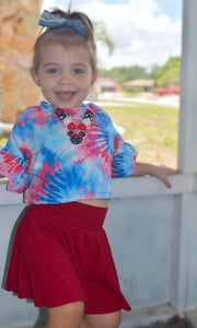 Solid Red Twirl Skirt