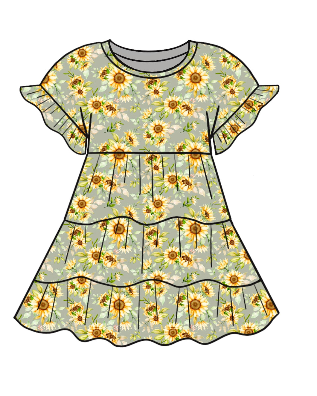 Haley Yellow Sunflowers Dress